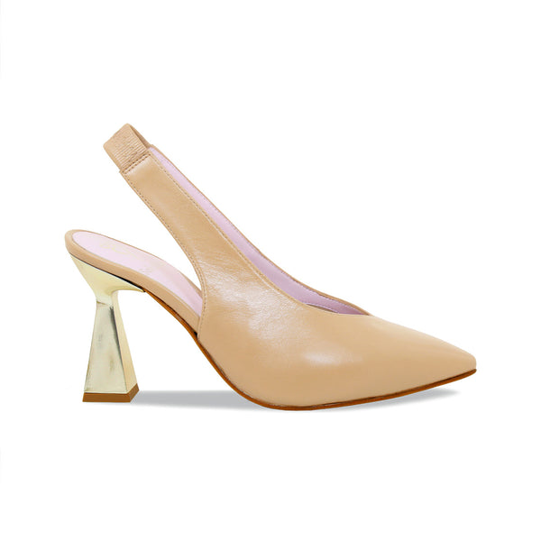 Nude sling shop back shoes