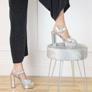 Remy: Silver Suede & Snake Shoes Sole Bliss
