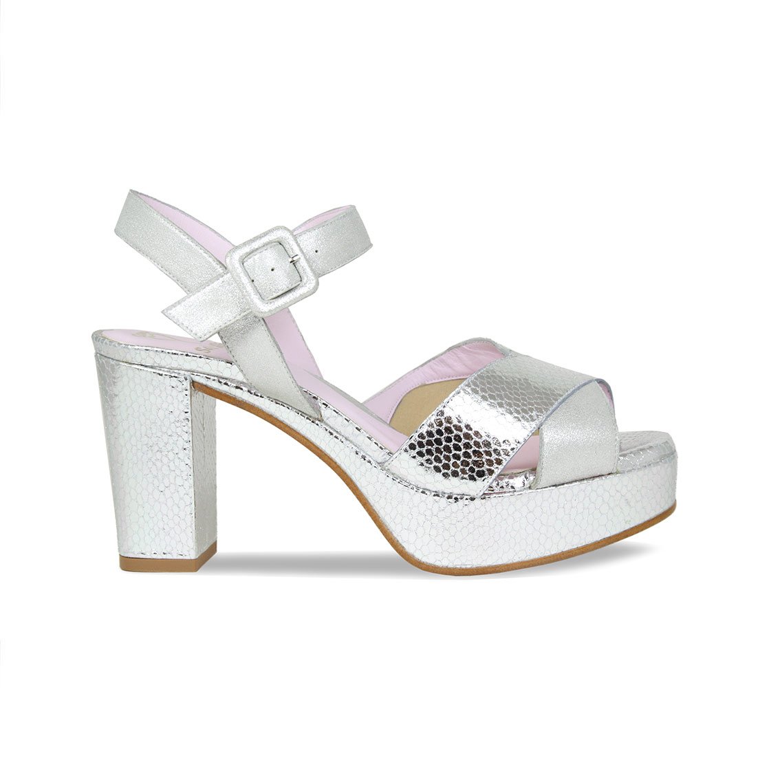 Ruby: Silver Suede & Snake Shoes Sole Bliss