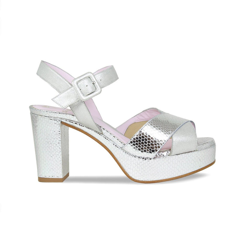 Ruby: Silver Suede & Snake Shoes Sole Bliss