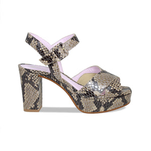 Ruby: Natural Snake Print Leather Shoes Sole Bliss