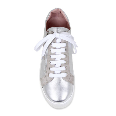 Star: Silver Leather - Silver Trainers for Bunions | Sole Bliss