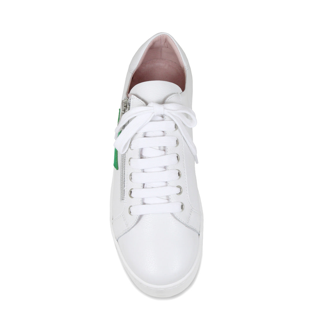 Star: White Leather & Emerald Suede