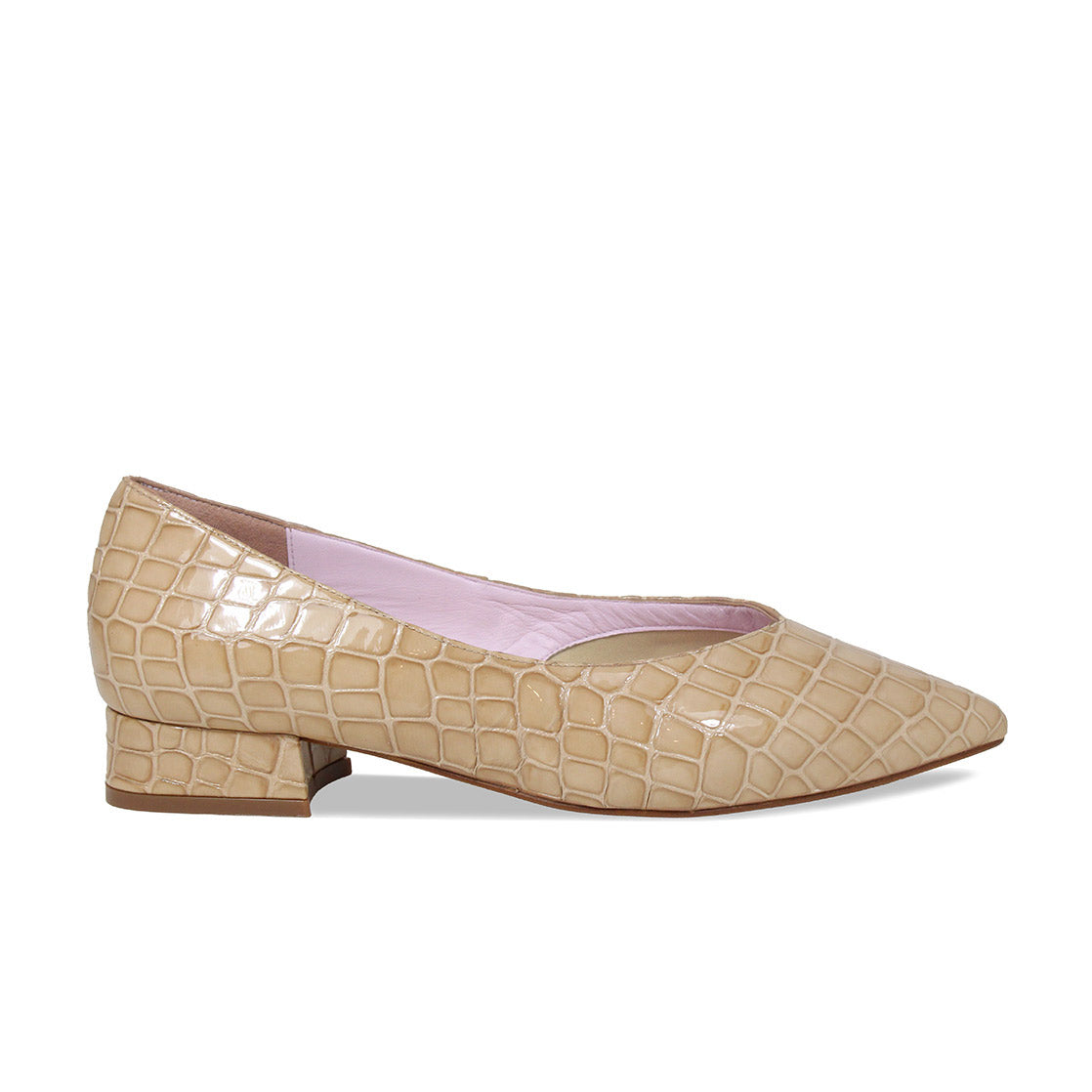 Sydney: Camel Croc Patent Leather Shoes Sole Bliss