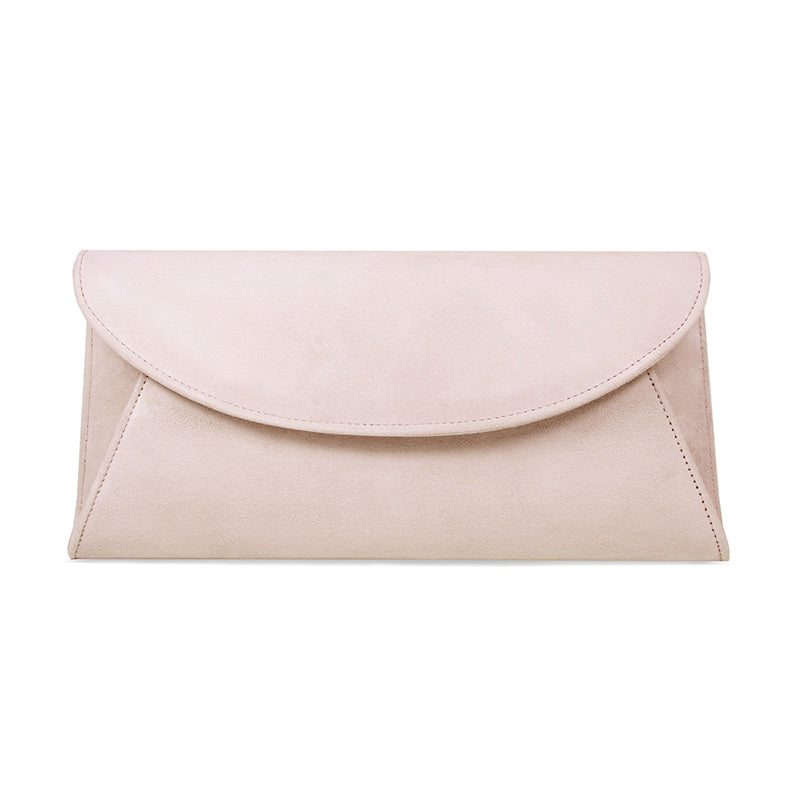 Jenna: Blush Suede – Envelope Clutch Bag | Sole Bliss