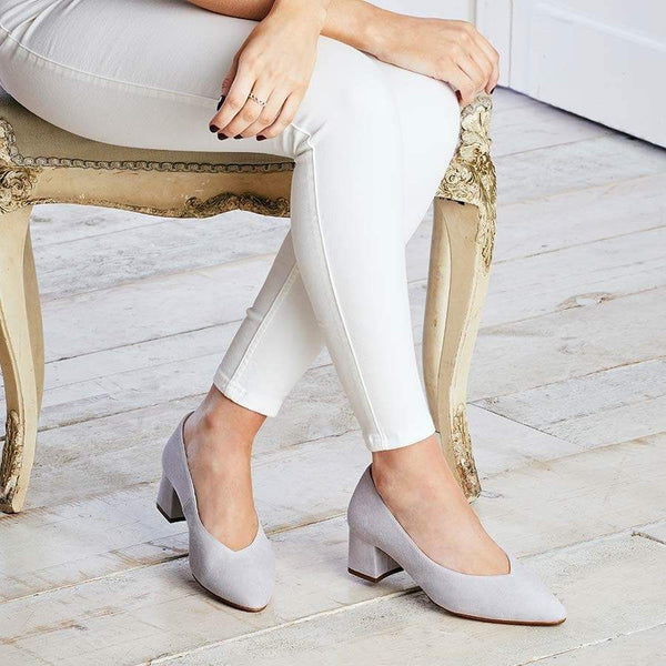 Ingrid: Navy Leather – Block Heel for Bunions & Wide Feet